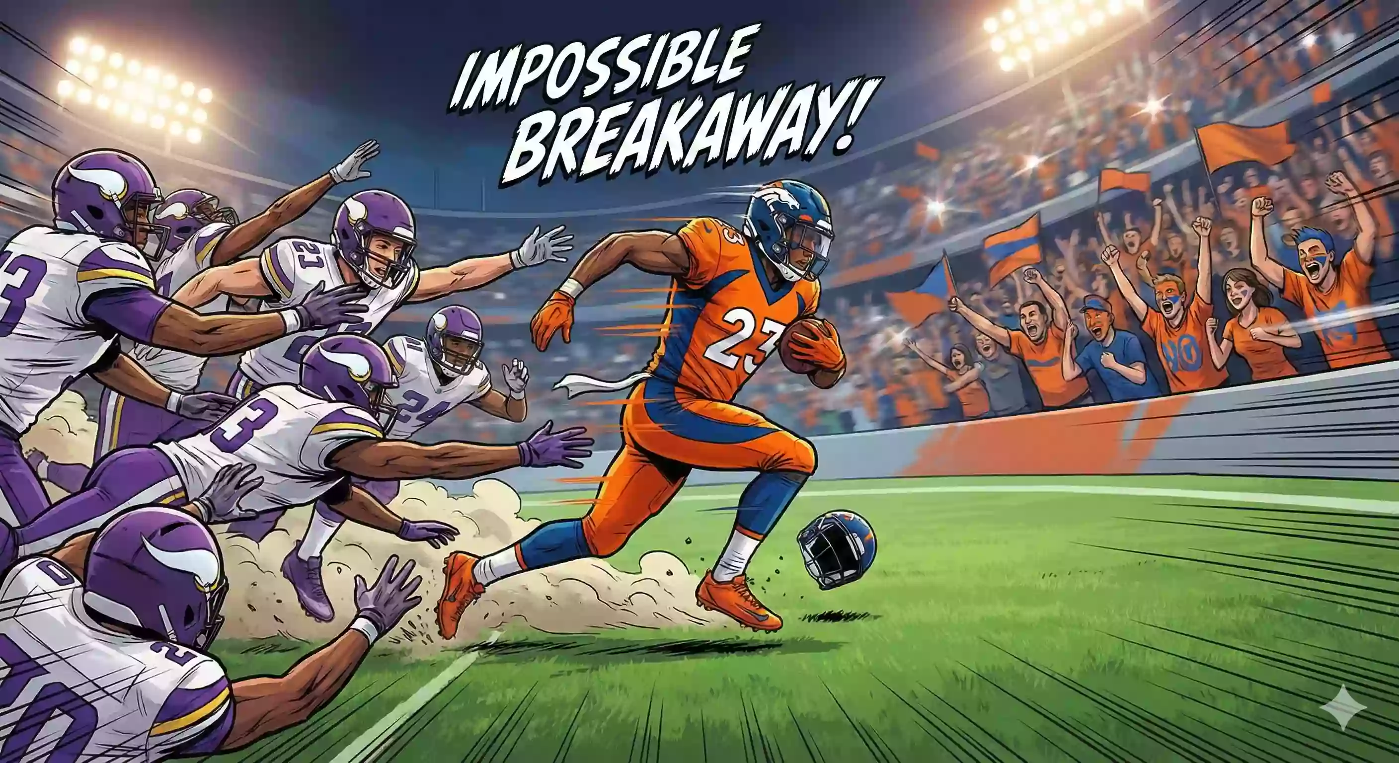 An explosive punt returner breaking into the open field to score a touchdown